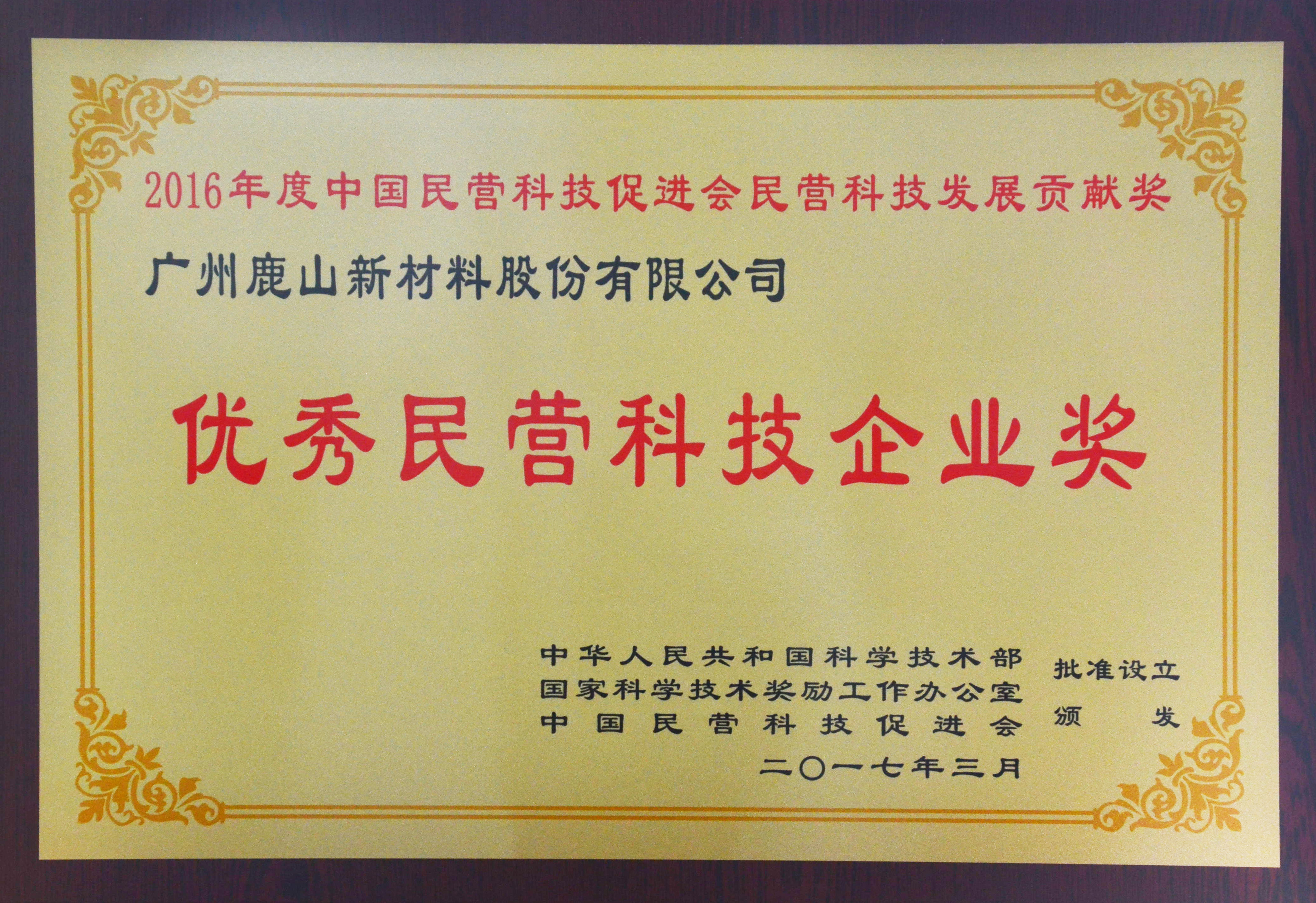 中國(guó)優(yōu)秀民營(yíng)科技企業(yè)